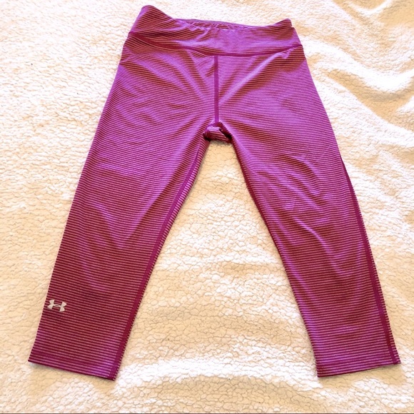 Under Armour cropped pink striped leggings - Picture 1 of 4